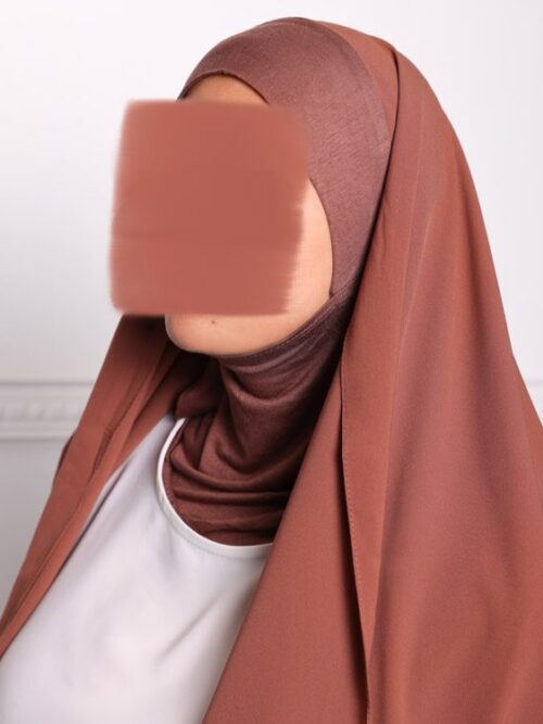 Hijab en soie de médine avec cagoule intégré